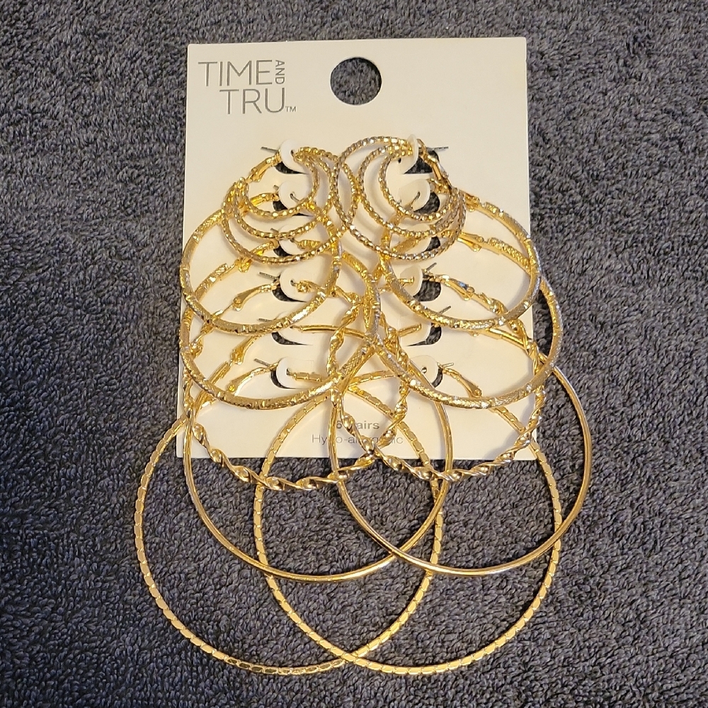 Earrings Gold Hoop Earrings Set